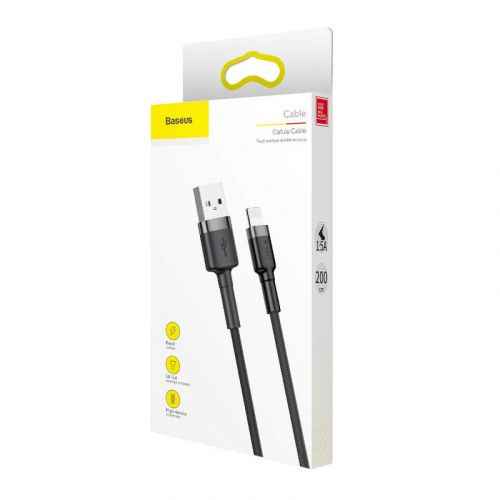 Câble Lightning Baseus 1,5 A 2 m gris + noir (CALKLF-CG1)