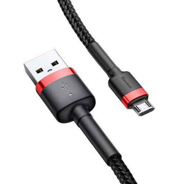Câble Micro USB Baseus 2,4 A 1 m Rouge + Noir (CAMKLF-B91)