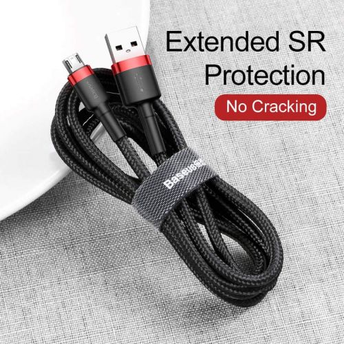 Câble Micro USB Baseus 2,4 A 1 m Rouge + Noir (CAMKLF-B91)