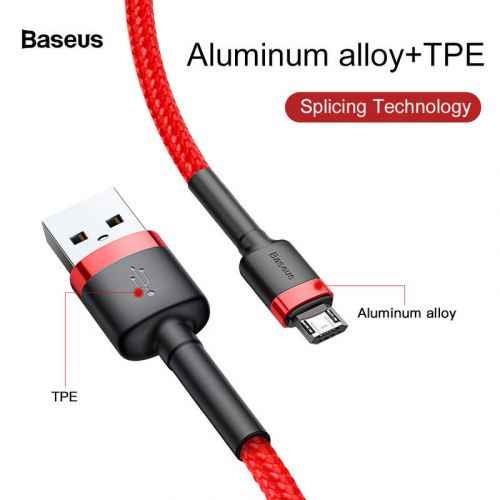 Câble Micro USB Baseus 1,5 A 2 m Rouge + Rouge (CAMKLF-C09)