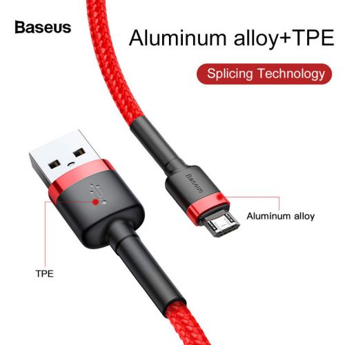 Câble Micro USB Baseus 1,5 A 2 m Rouge + Rouge (CAMKLF-C09)