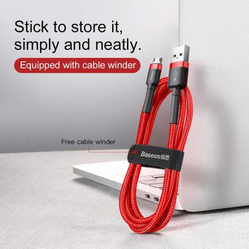 Câble Micro USB Baseus 1,5 A 2 m Rouge + Rouge (CAMKLF-C09)