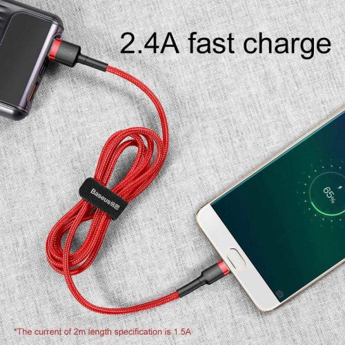 Câble Micro USB Baseus 1,5 A 2 m Rouge + Rouge (CAMKLF-C09)