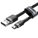 Câble Micro USB Baseus 1,5 A 2 m Gris + Noir (CAMKLF-CG1)