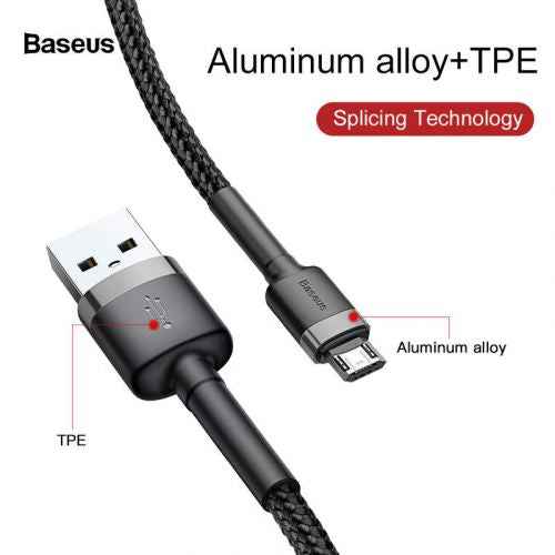 Câble Micro USB Baseus 1,5 A 2 m Gris + Noir (CAMKLF-CG1)