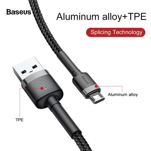 Câble Micro USB Baseus 1,5 A 2 m Gris + Noir (CAMKLF-CG1)