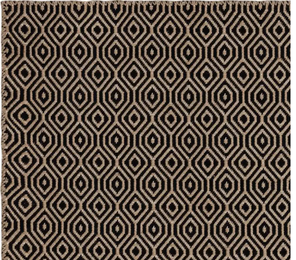 Tapis moderne en jute et coton lattice