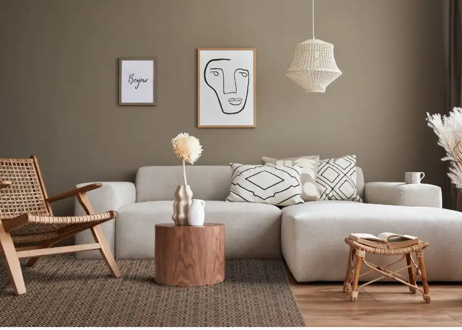 Tapis moderne en jute et coton lattice