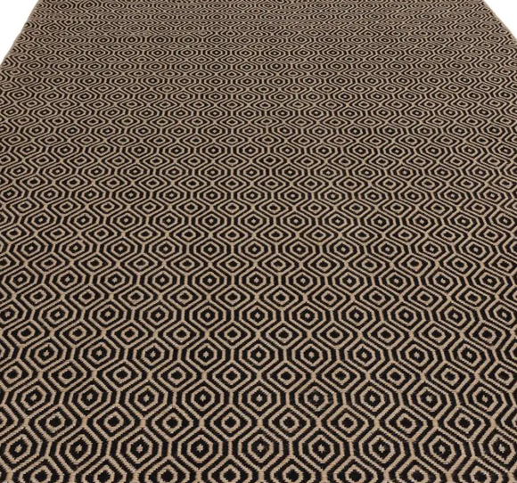 Tapis moderne en jute et coton lattice