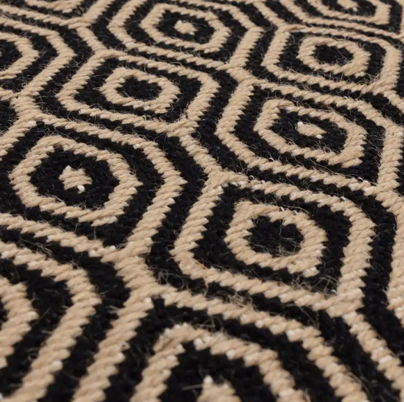 Tapis moderne en jute et coton lattice