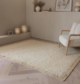 Tapis de salon en laine tissé plat BORDY