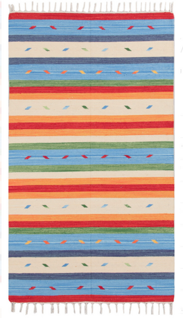 Tapis kilim orient moderne tissé en coton ARYA