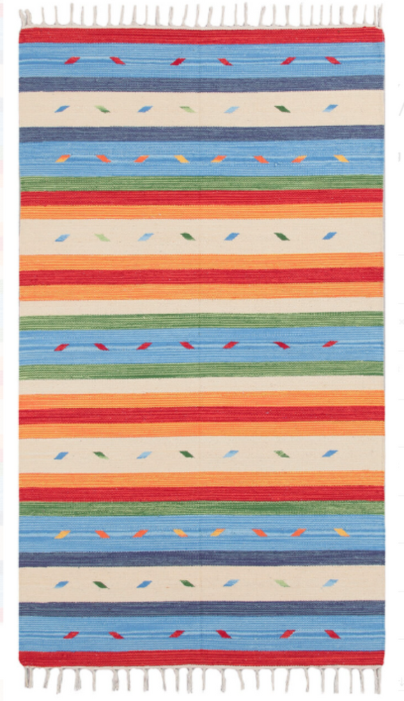 Tapis kilim orient moderne tissé en coton ARYA