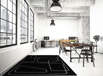 Tapis de salon moderne tissé plat STUDIO