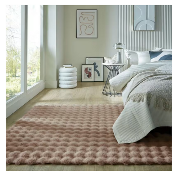 Tapis fausse fourrure honeycomb