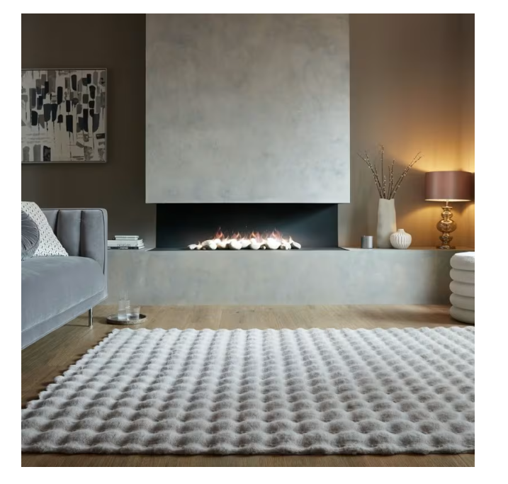 Tapis fausse fourrure honeycomb