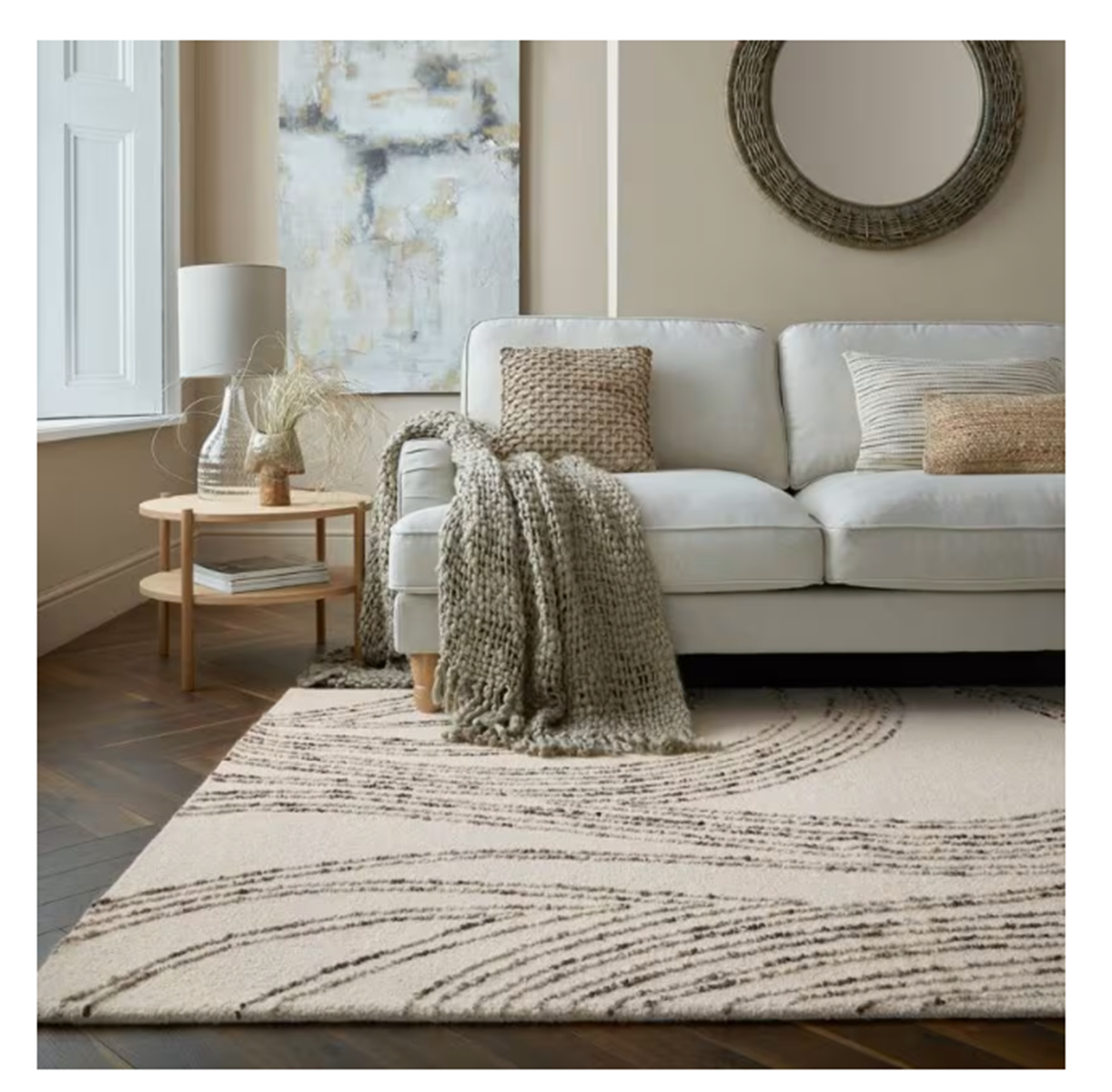 Acheter marron Tapis moderne en laine fait main flurry