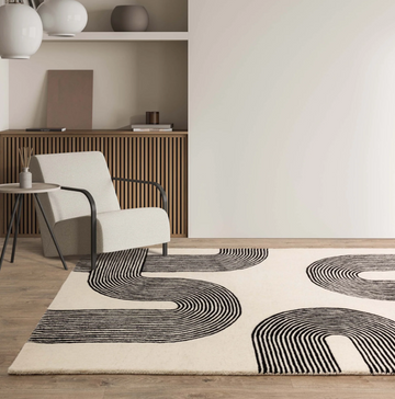 Tapis moderne tufté main en laine CROOK