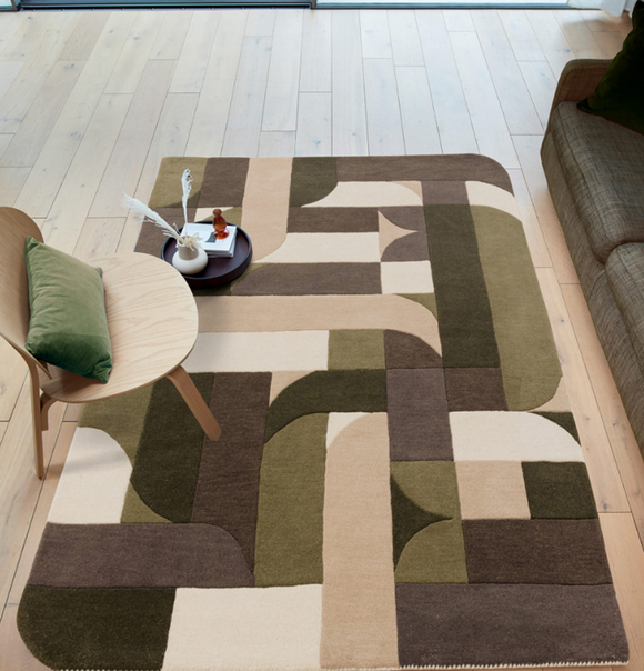 Tapis moderne tufté main en laine JINGA