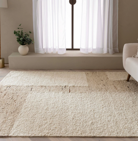 Tapis de salon en laine tissé plat RADDEL
