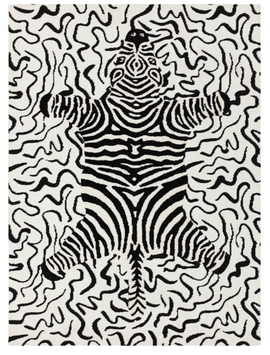 Tapis tissé plat moderne ZEBRINE