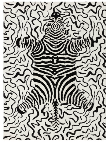 Tapis tissé plat moderne ZEBRINE