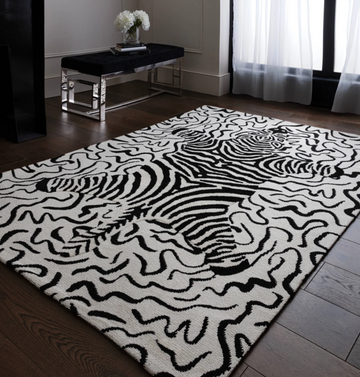 Tapis tissé plat moderne ZEBRINE