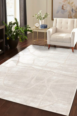Tapis moderne tissé plat BANQUISE - 0