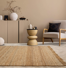 Tapis de salon en jute tissé plat MANGROVE - 0