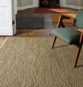 Tapis de salon en jute tissé plat KOUMAS - 0