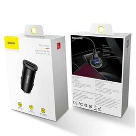 Baseus Square Car Charger / 2xUSB / QC3.0 / 5A / 30W