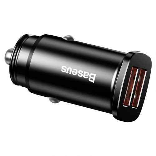 Baseus Square Car Charger / 2xUSB / QC3.0 / 5A / 30W