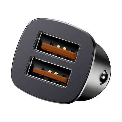 Baseus Square Car Charger / 2xUSB / QC3.0 / 5A / 30W