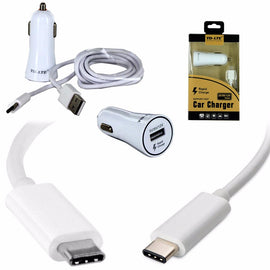 Chargeur rapide voiture allume cigare blanc type c pour samsung galaxy s8 - Clicktofournisseur.com