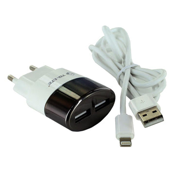 Chargeur secteur double entrée usb connecteur lightning pour apple iphone - Clicktofournisseur.com