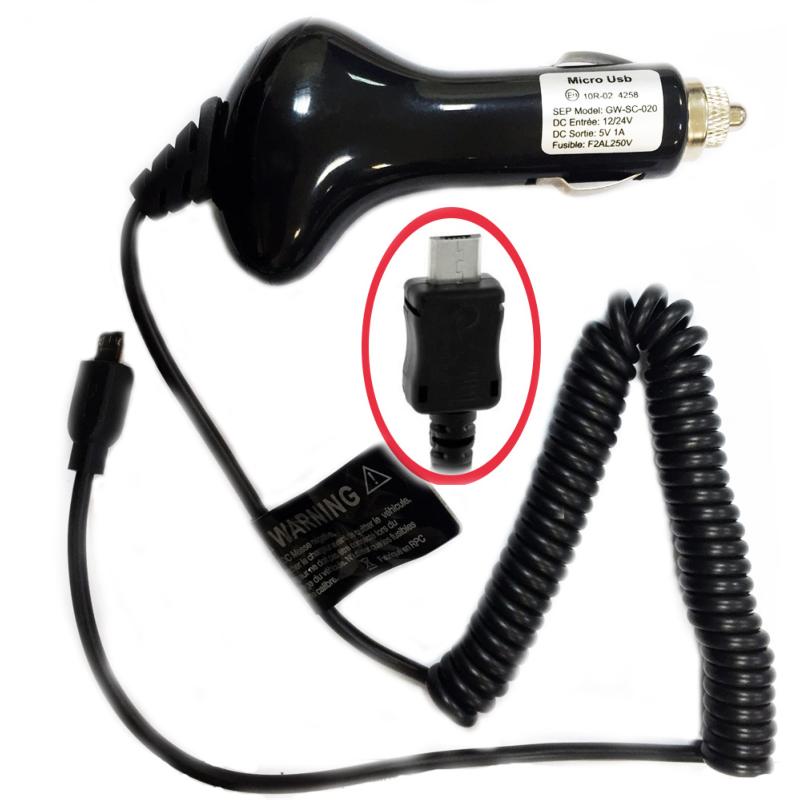 Chargeur Voiture Allume Cigare Noir pour Acer Liquid Gallant Duo E350 clicktofournisseur.com