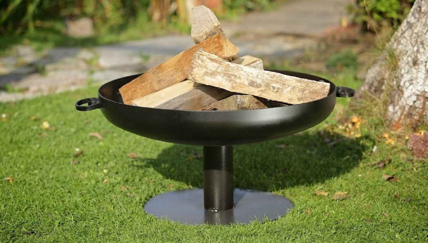 Chaudron en acier inoxydable 14 l avec couvercle sur trépied + brasero fatapera 70 cm - Clicktofournisseur.com