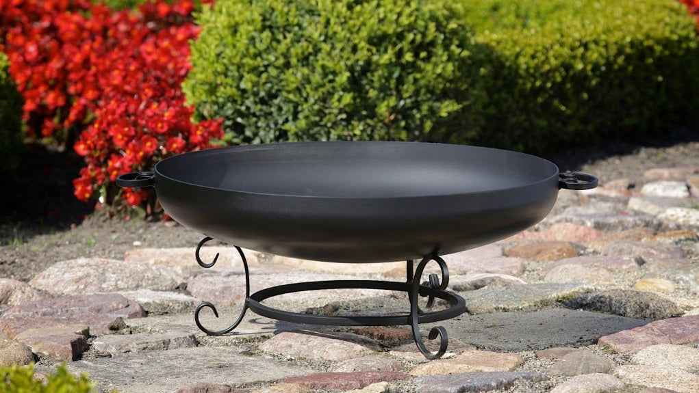 Chaudron en acier inoxydable 14 l avec couvercle sur trépied + brasero maltavia 80 cm - Clicktofournisseur.com