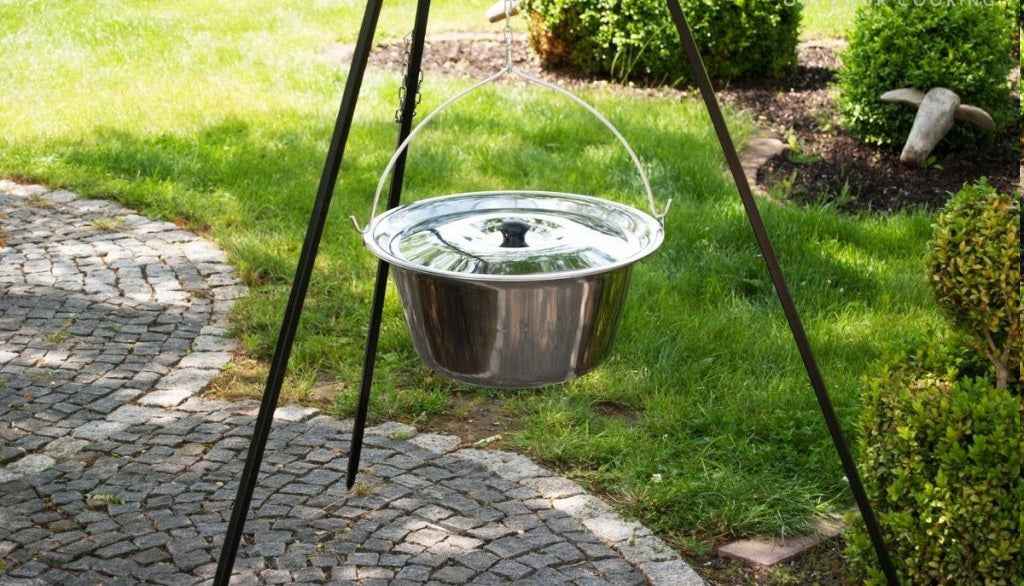 Chaudron pot inoxydable avec couvercle -8L- 2kg Ø : 36cm- h: 16cm