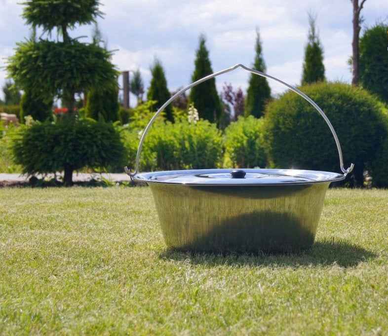 Chaudron pot inoxydable avec couvercle -8L- 2kg Ø : 36cm- h: 16cm