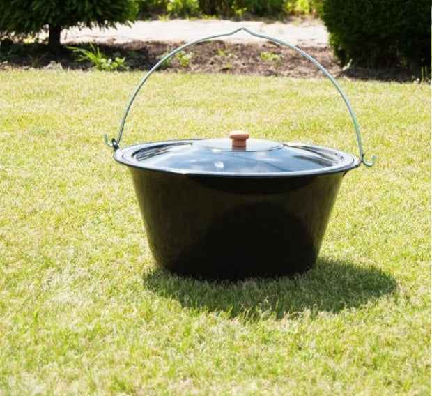 Chaudron pot émaillé avec couvercle-14l - 25kg ø : 41cm - h: 20cm - Clicktofournisseur.com