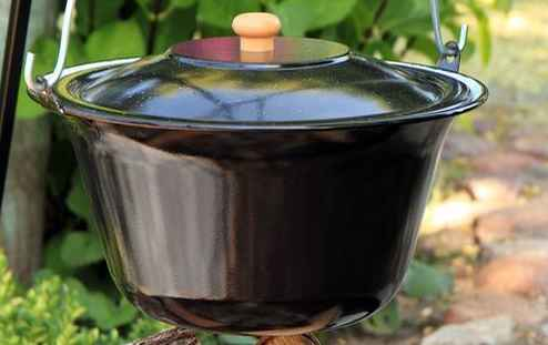 Chaudron pot émaillé avec couvercle-14l - 25kg ø : 41cm - h: 20cm - Clicktofournisseur.com