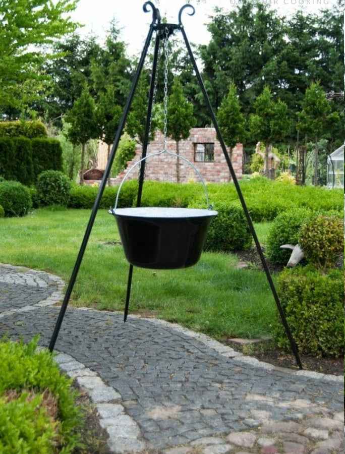 Chaudron pot émaillé avec couvercle avec trépied - 10l - Clicktofournisseur.com