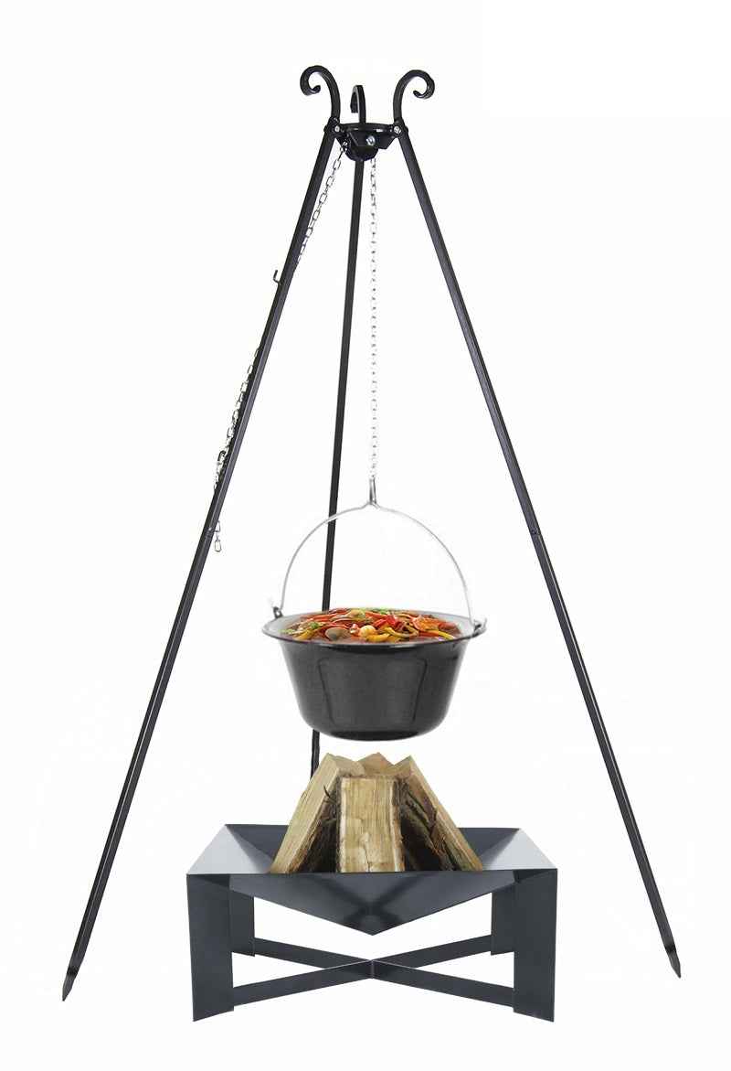 Chaudron pot émaillé avec couvercle + brasero cuba 10 l chaudron/ 70x70cm brasero - Clicktofournisseur.com