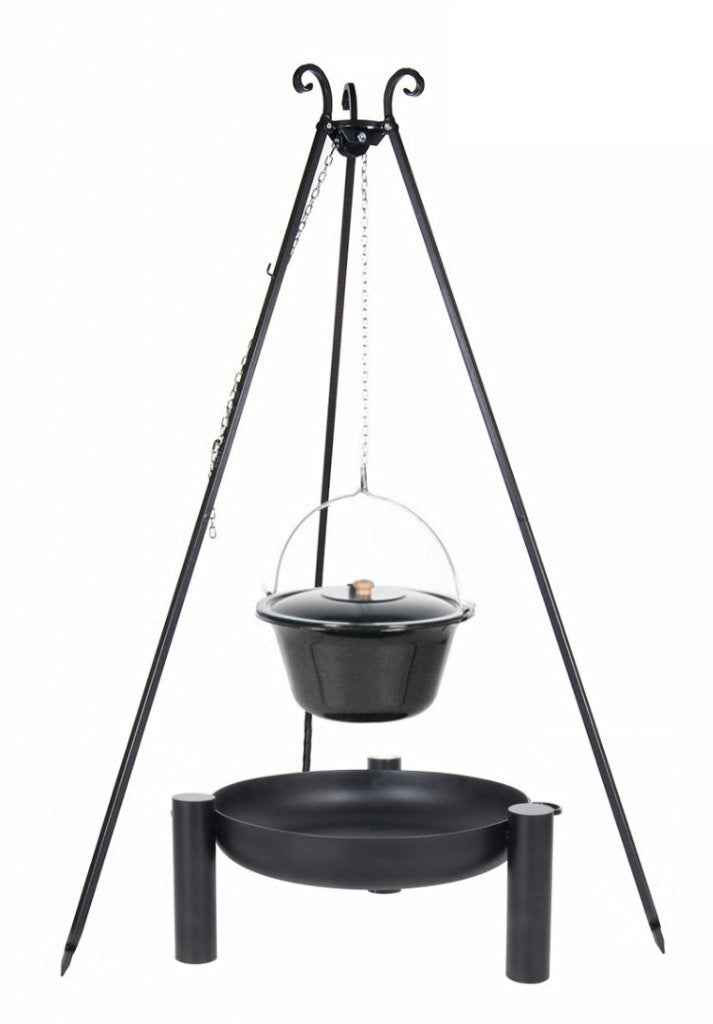 Chaudron pot émaillé avec couvercle + brasero palma 10l chaudron/ 70cm brasero - Clicktofournisseur.com