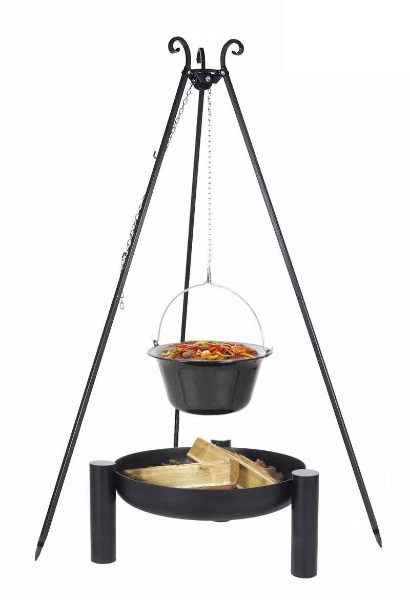 Chaudron pot émaillé avec couvercle + brasero PALMA, 14L chaudron/ 80cm brasero clicktofournisseur.com