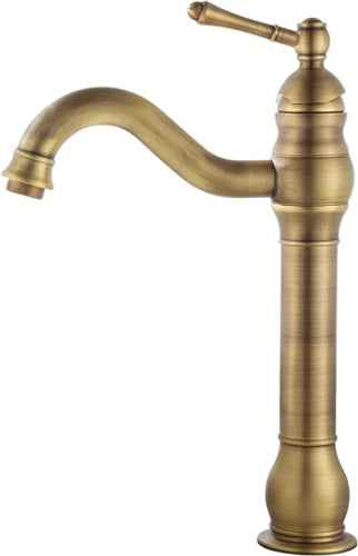Ecost customer return Solepearl Bathroom Tap Antique Brass Retro Washbasin Tap High 360° Swivel Sing