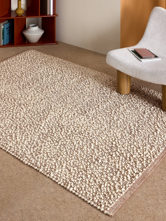 Tapis de salon et chambre tissé plat en laine MARCEL