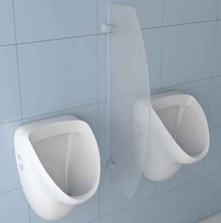 Cloison d'urinoir scandic urinal wall 34x100 cm en verre imprimé - Clicktofournisseur.com