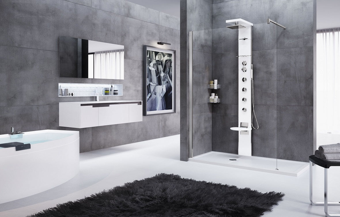 Colonne de douche hydromassante mécanique avec siège NOVELLINI CASCATA3 209 cm clicktofournisseur.com